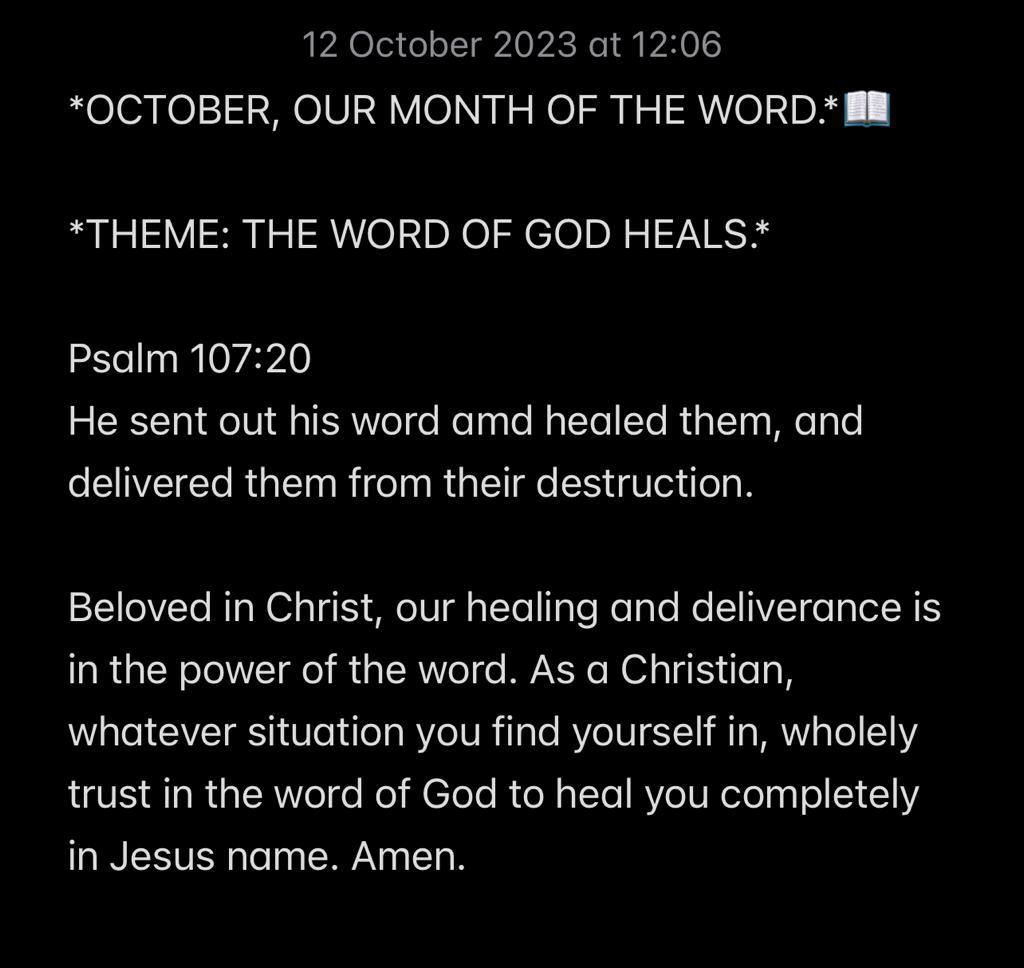 THE WORD OF GOD HEALS