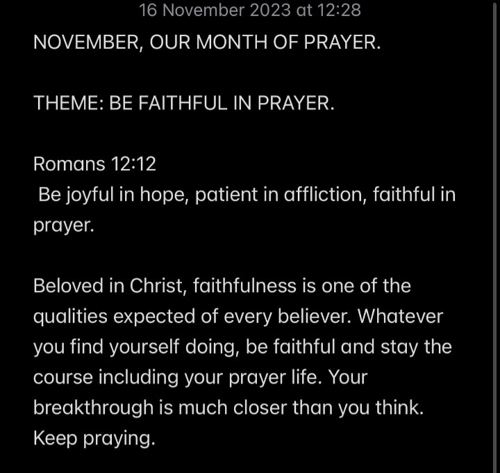BE FAITHFUL IN PRAYER.