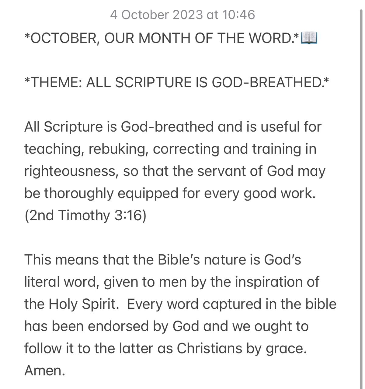 ALL SCRIPTURE IS GOD-BREATHED.
