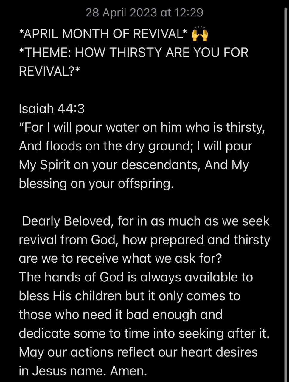 HOW THIRSTY ARE YOU TO BE REVIVED?