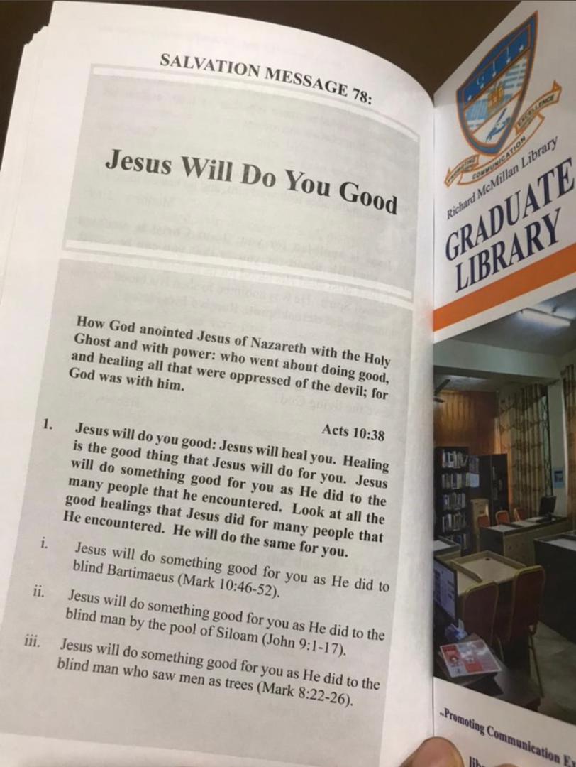 JESUS WILL DO YOU GOOD.