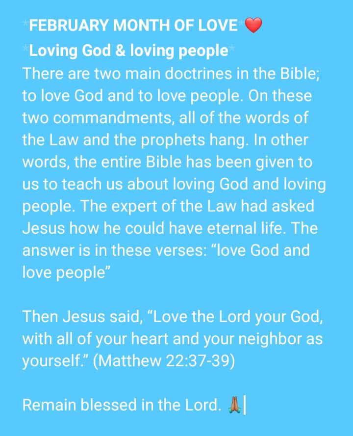 LOVE GOD AND LOVE PEOPLE