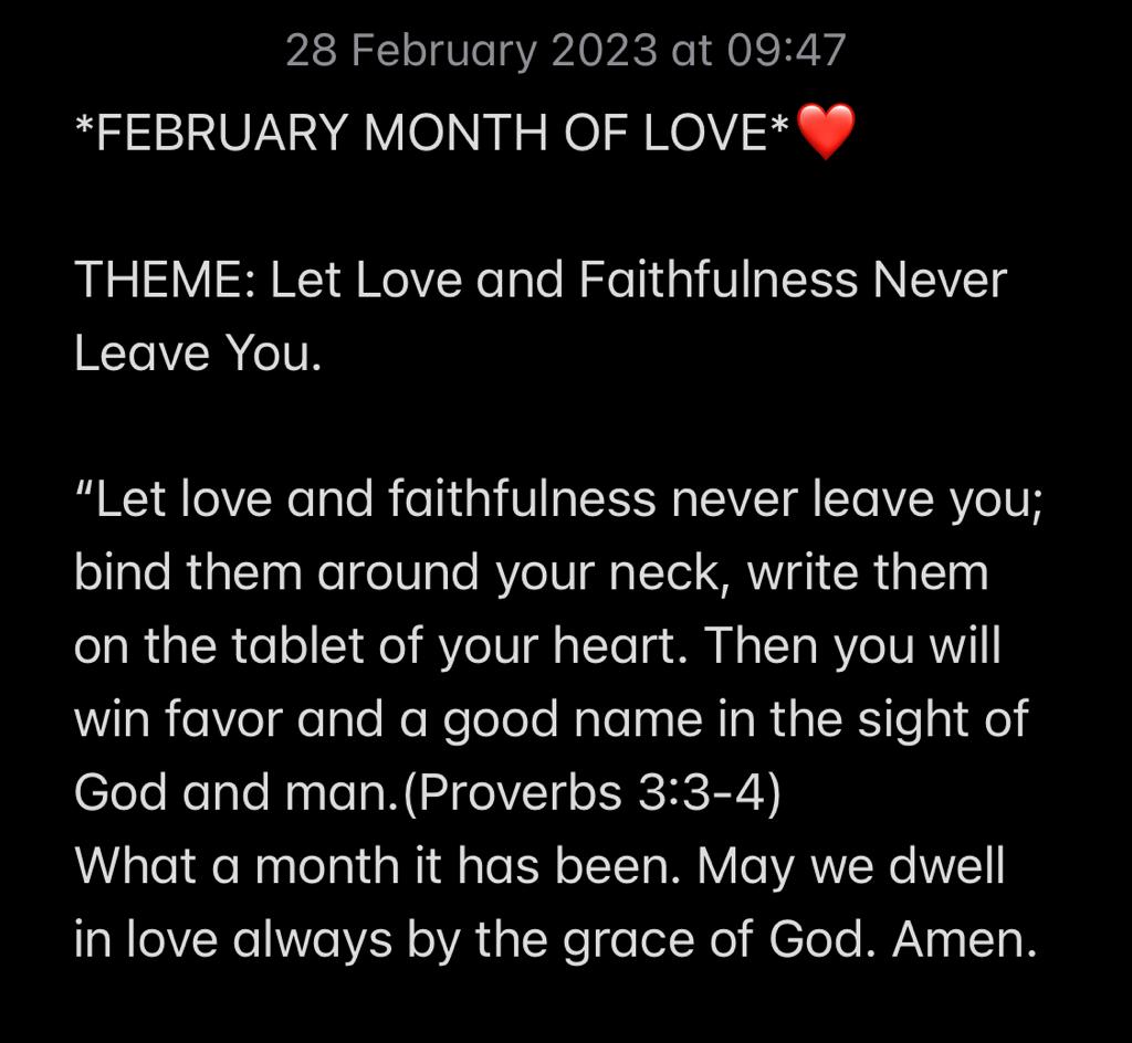 LET LOVE AND FAITHFULNESS NEVER LEAVE YOU.