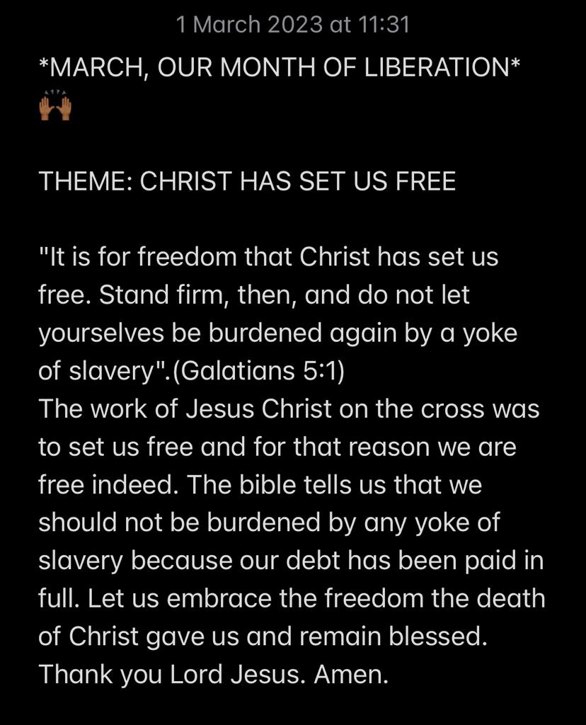 CHRIST HAS SET US FREE