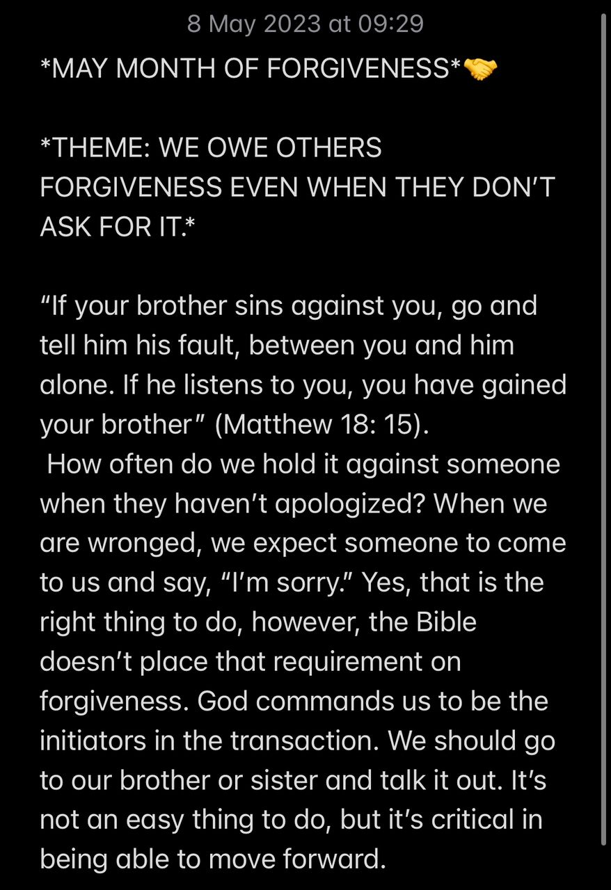 FORGIVE WITHOUT QUESTION