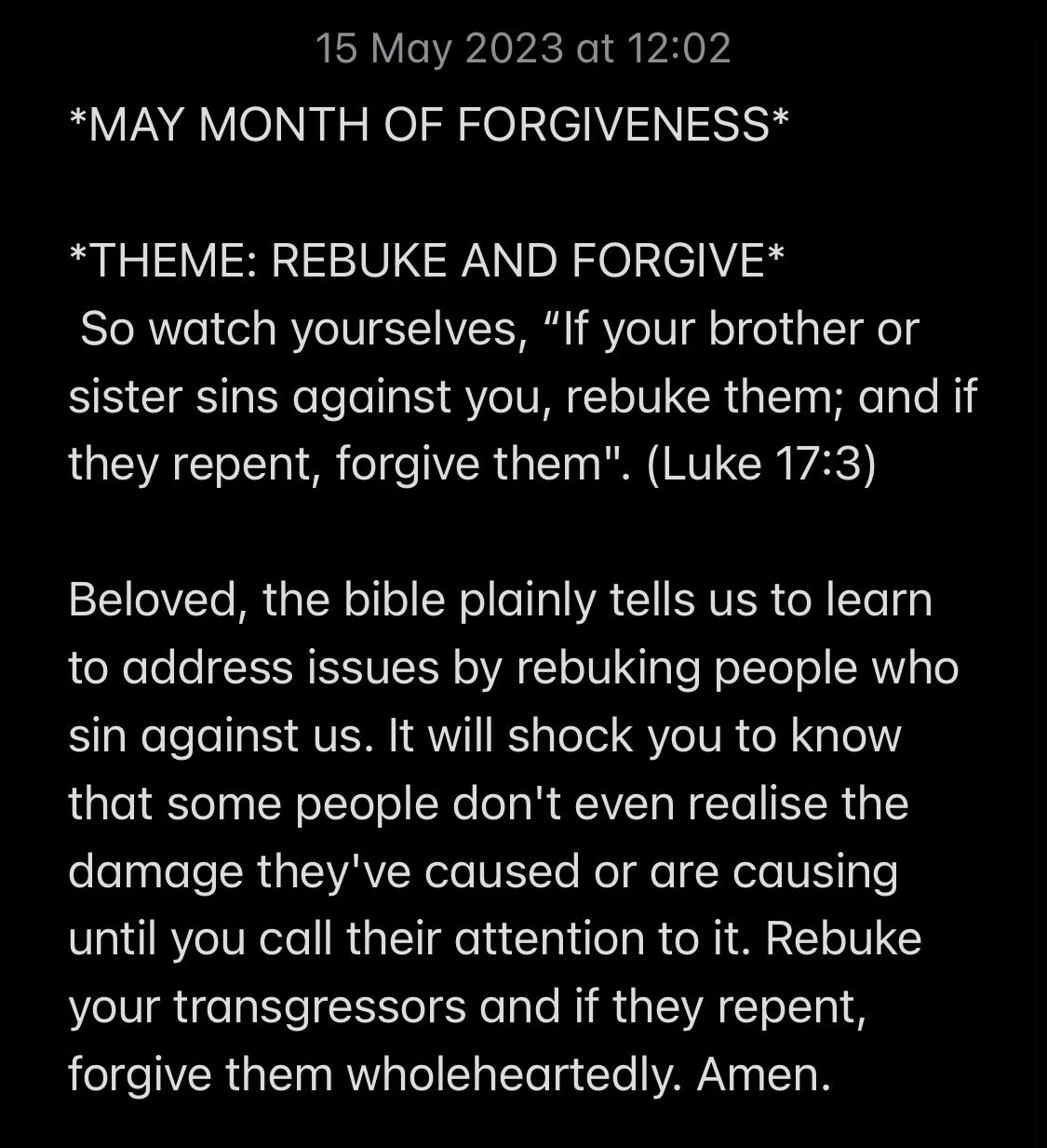 REBUKE AND FORGIVE