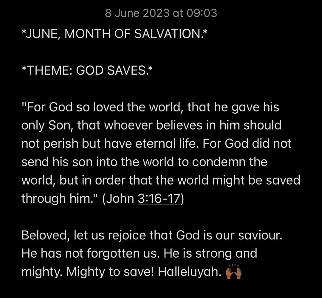 OUR GOD IS MIGHTY TO SAVE.