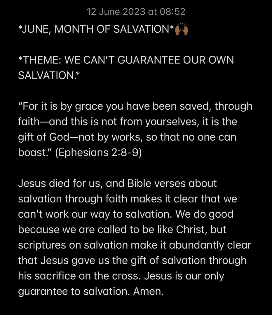 ONLY JESUS GUARANTEES SALVATION.