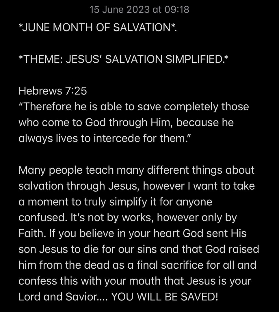 JESUS’ SALVATION SIMPLIFIED.