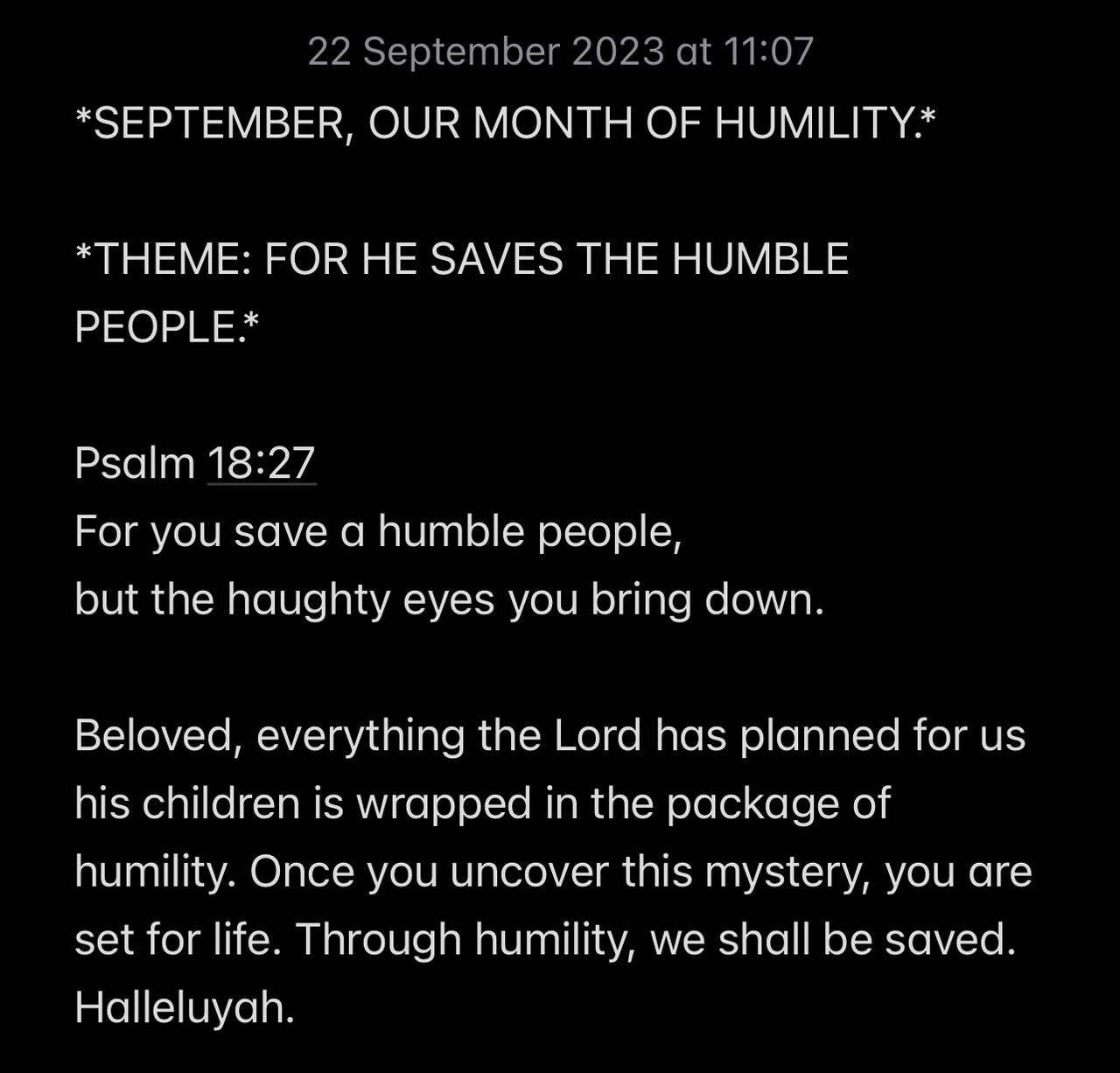 FOR HE SAVES THE HUMBLE PEOPLE.