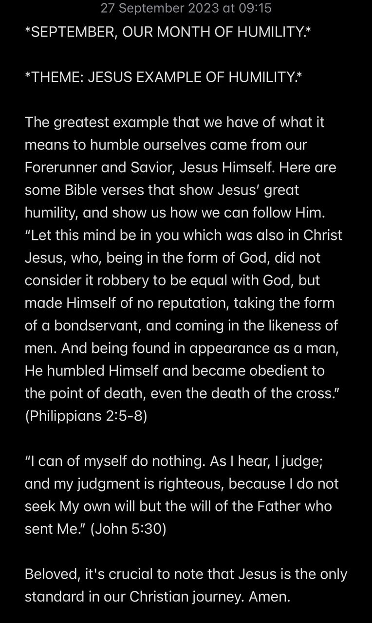 JESUS EXAMPLE OF HUMILITY.