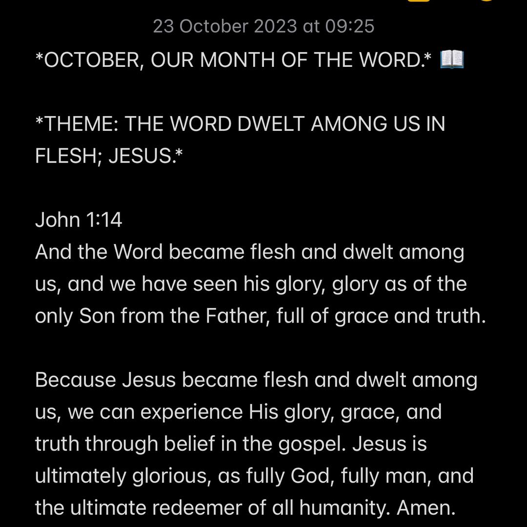 THE WORD DWELT AMONG US IN FLESH; JESUS.