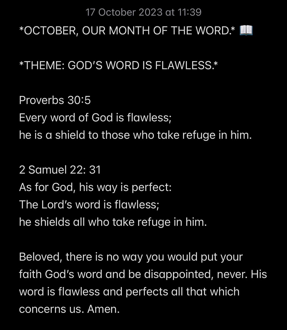 GOD’S WORD IS FLAWLESS.